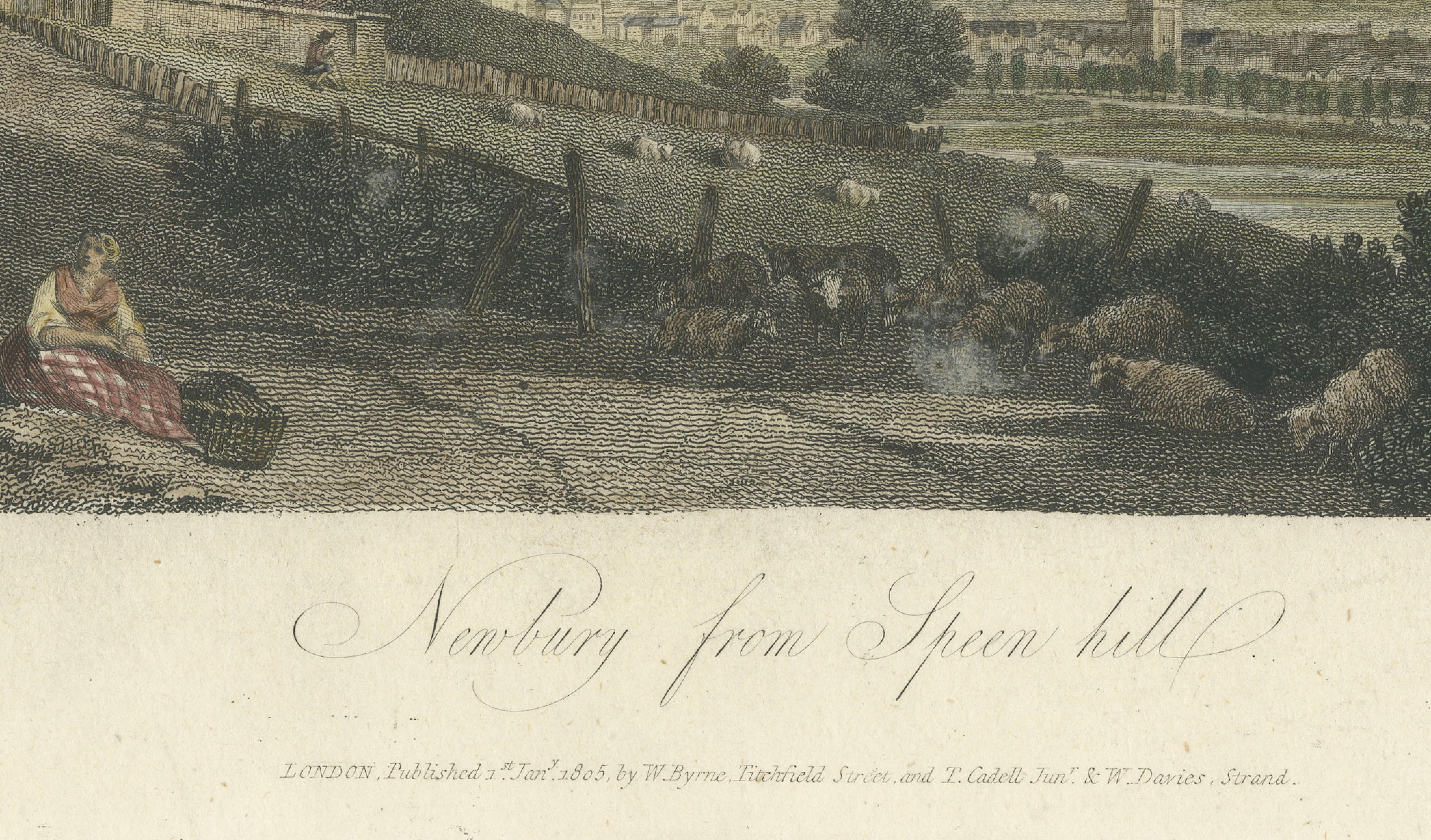 Quiet Hills of Berkshire — Newbury from Speen Hill, Turner & Byrne 1805