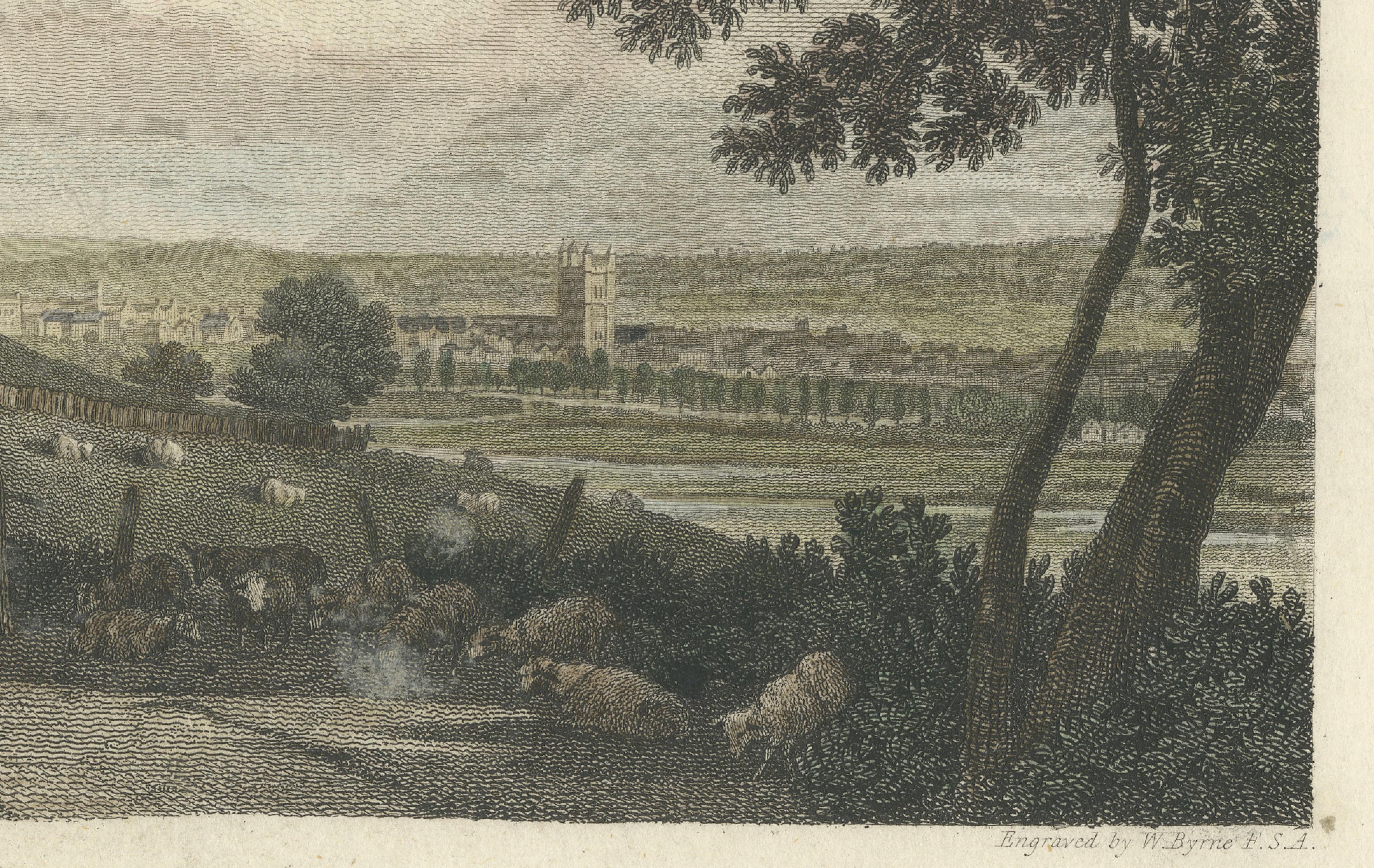 Quiet Hills of Berkshire — Newbury from Speen Hill, Turner & Byrne 1805