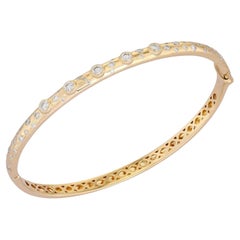 Quiet Lustre 14K (or 18k upon request) Yellow Gold Bangle Diamond Bracelet