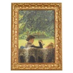 Dipinto realizzato a mano in stile vittoriano, fine del XX secolo