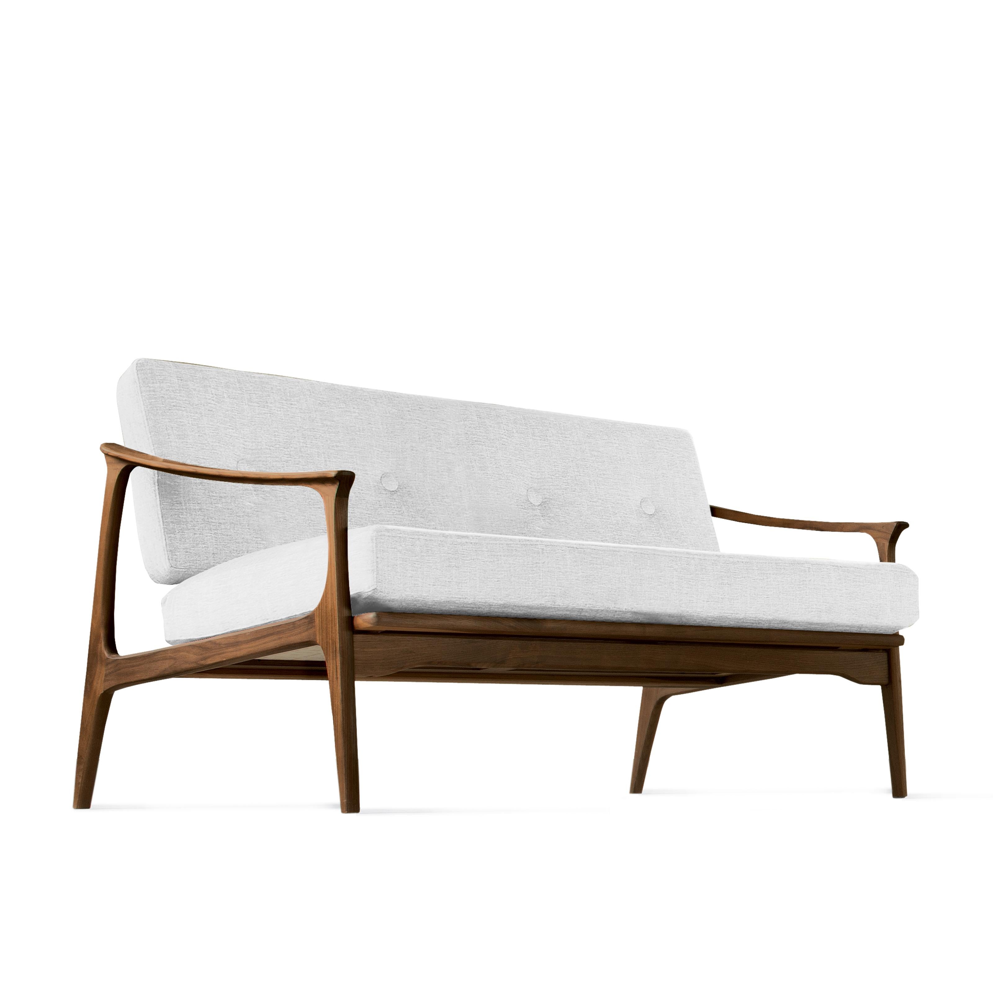 Quiete-Sofa aus Massivholz, Nussbaum in handgefertigter Naturausführung, zeitgenössisches Design (Moderne) im Angebot