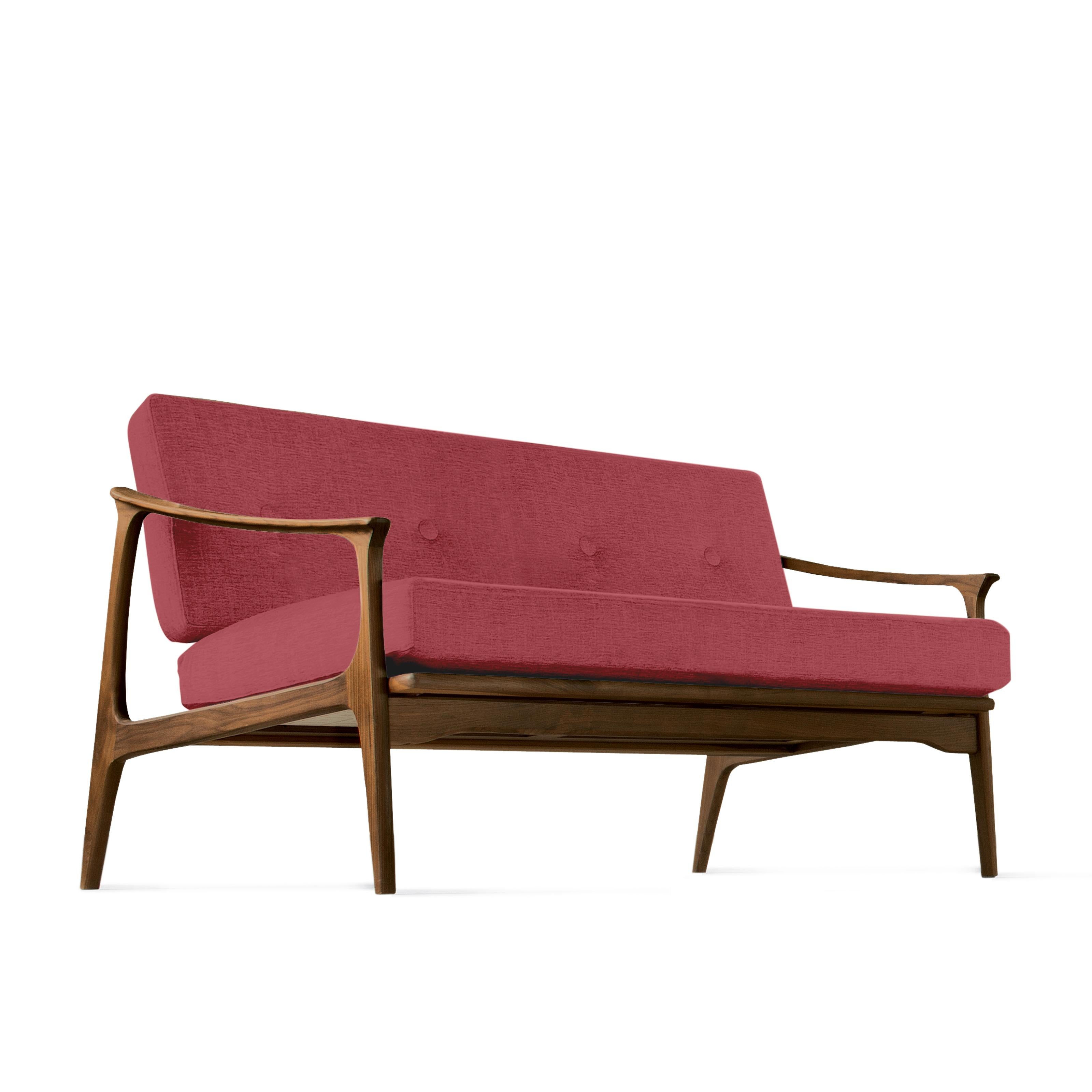 Quiete-Sofa aus Massivholz, Nussbaum in handgefertigter Naturausführung, zeitgenössisches Design (21. Jahrhundert und zeitgenössisch) im Angebot
