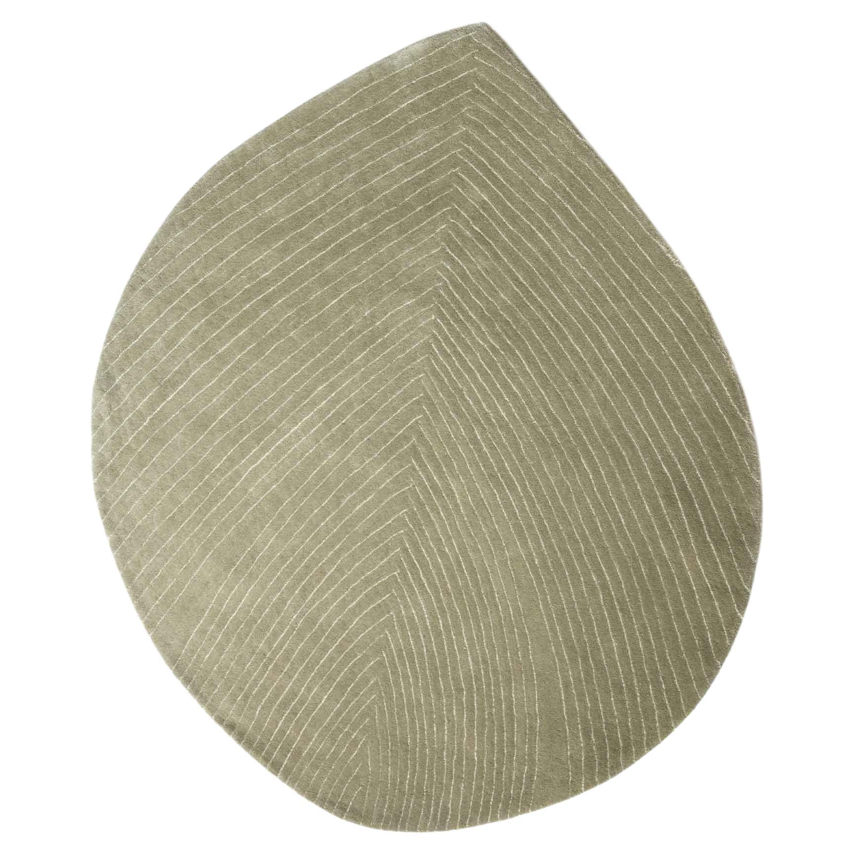 Quill Medium Sage Green Hand-Tufted Rug Nao Tamura in Stock For Sale