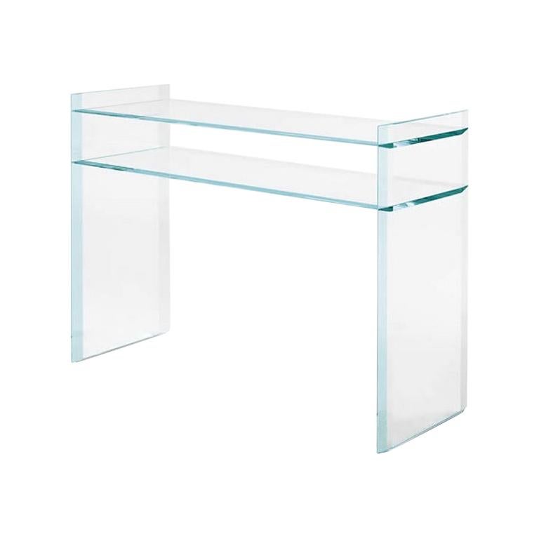 Console en verre remarquable, conçue par Uto Balmoral, fabriquée en Italie