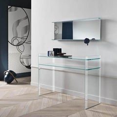 Consola de cristal Quiller, diseñada por Uto Balmoral, Made in Italy