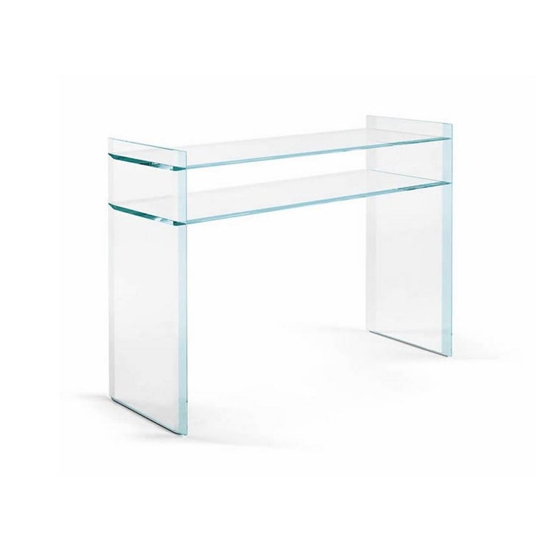 Italian Quiller Glass Console, Designed by Uto Balmoral, Made in Italy For Sale