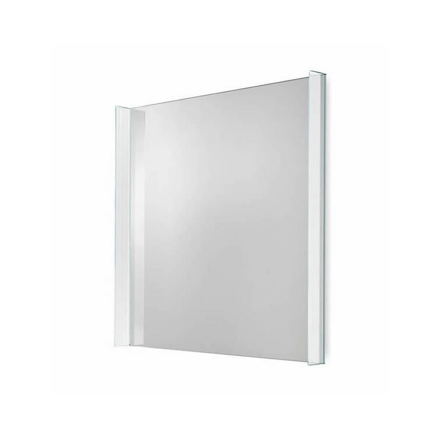 white framed mirror