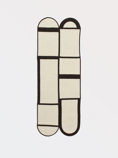 Quilt Braided Wool Contemporary Abstract Minimalist Sculptural Rug Runner