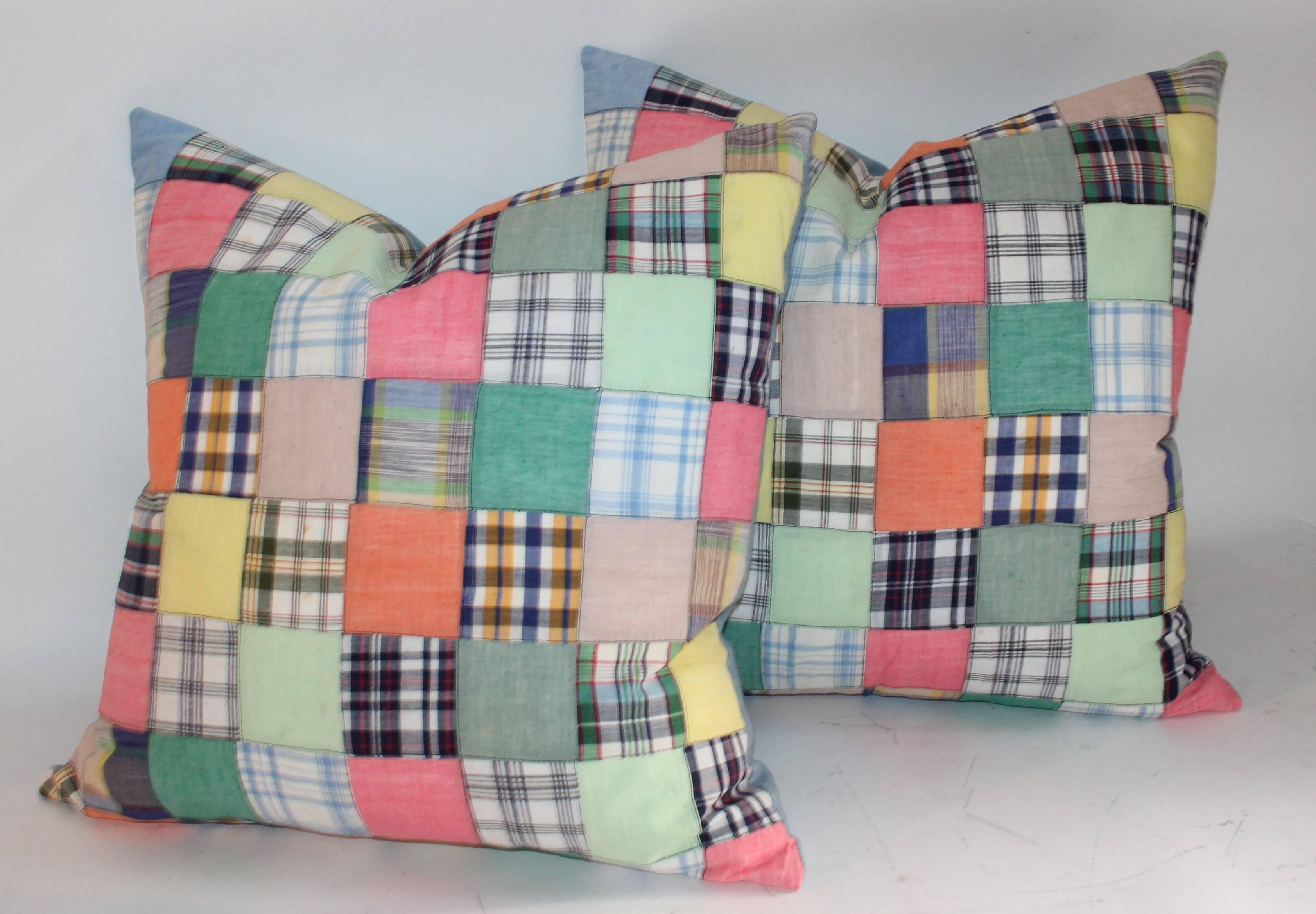 Hand-Crafted Quilt Patch Pillows / Collection of Four