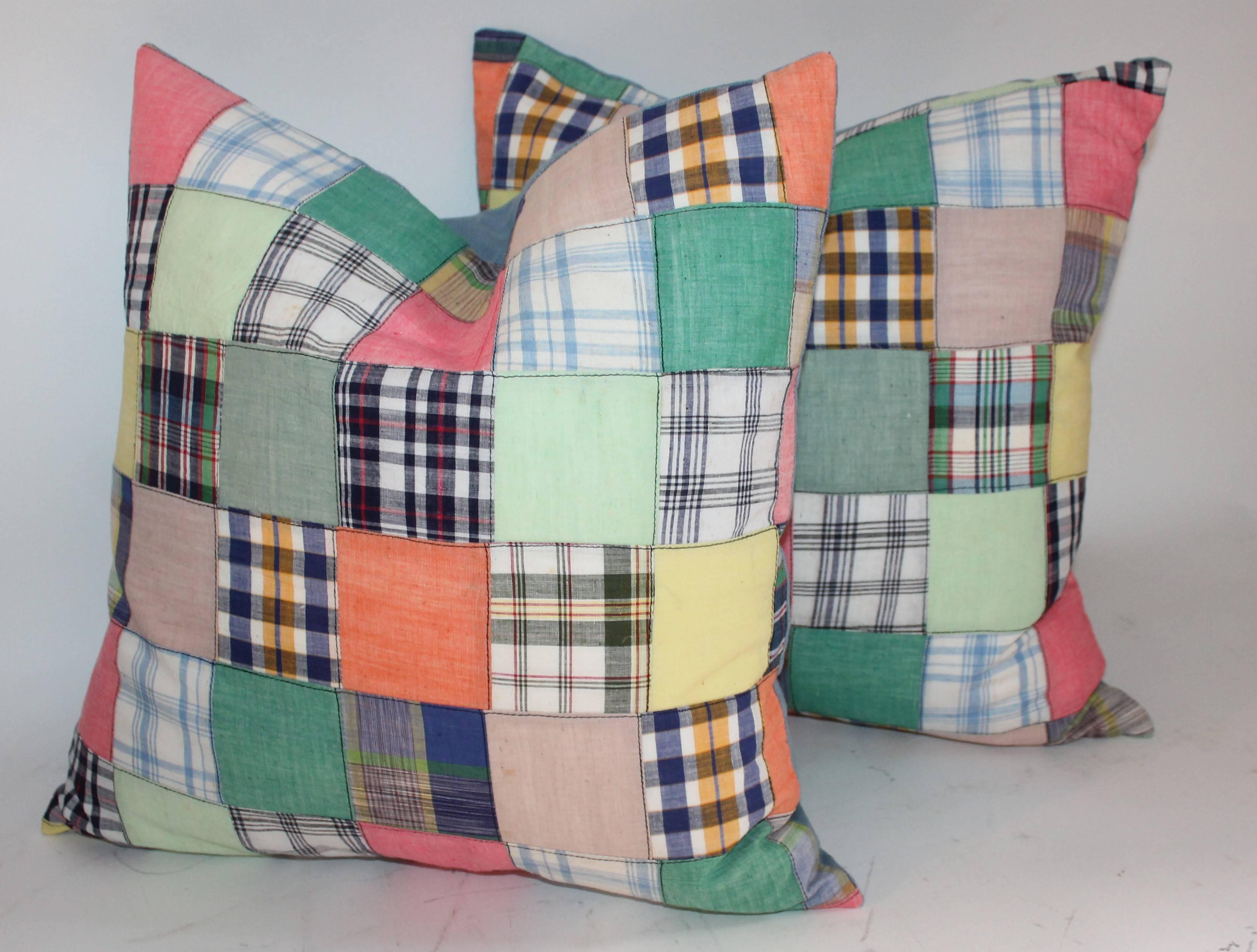 Quilt Patch Pillows / Collection of Four In Excellent Condition In Los Angeles, CA