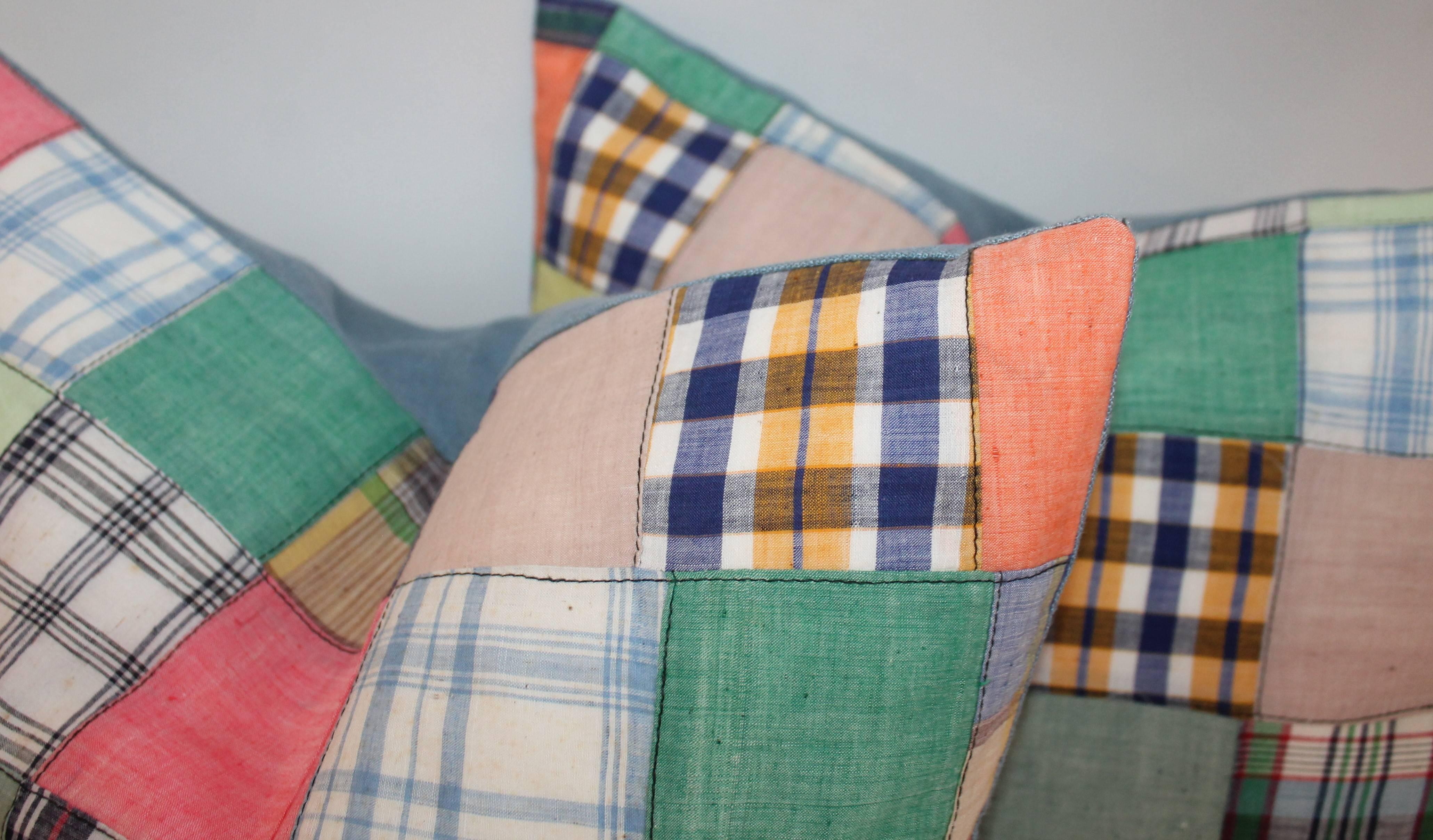 Cotton Quilt Patch Pillows / Collection of Four