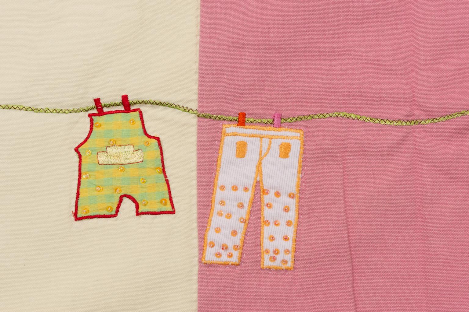 Quilt bestickte Patchwork- oder gepolsterte Deckendecke für Baby Mädchen im Angebot 5