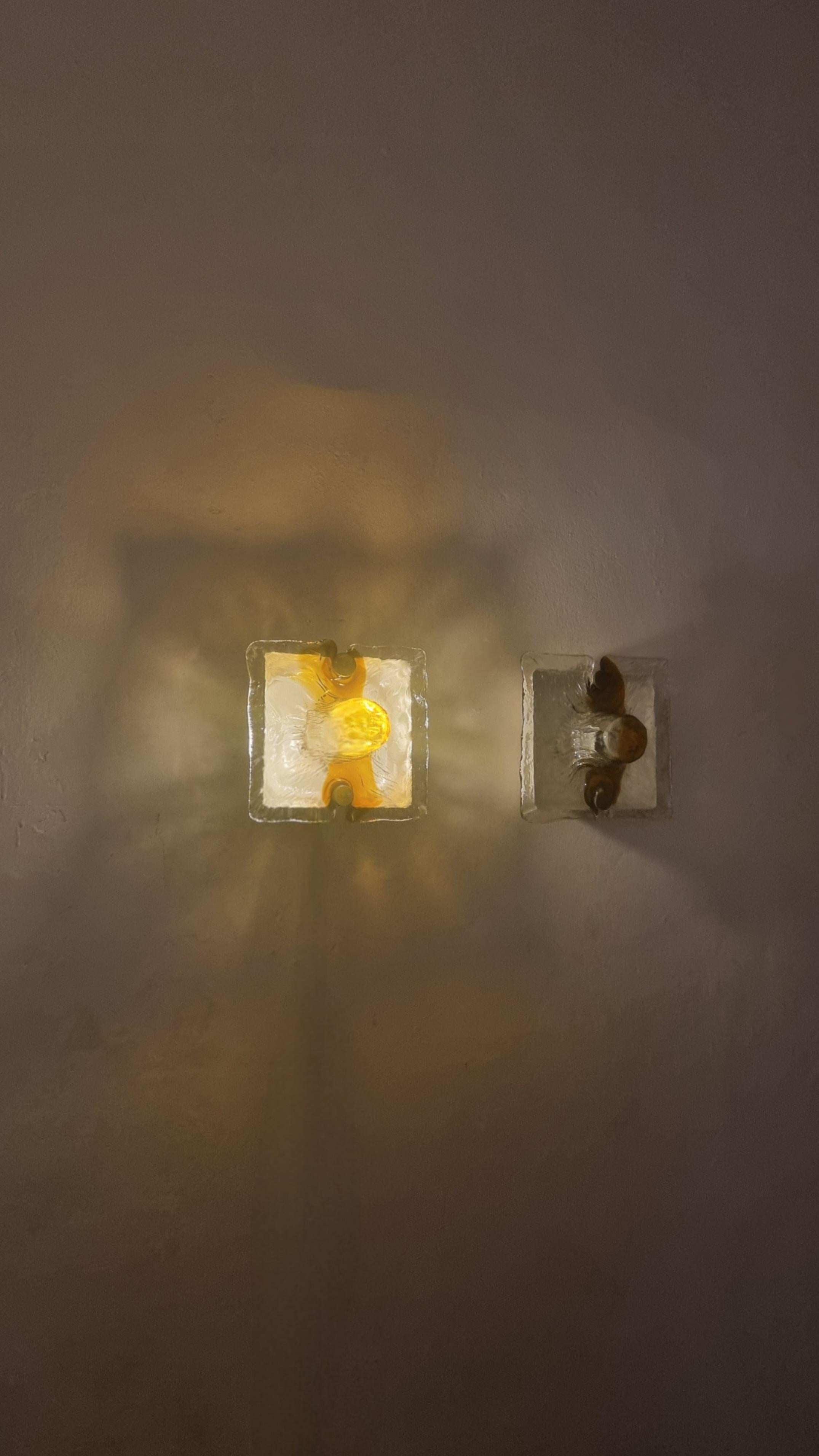 Quilt wall sconces designed by Toni Zuccheri for Venini 1970 in vendita 4