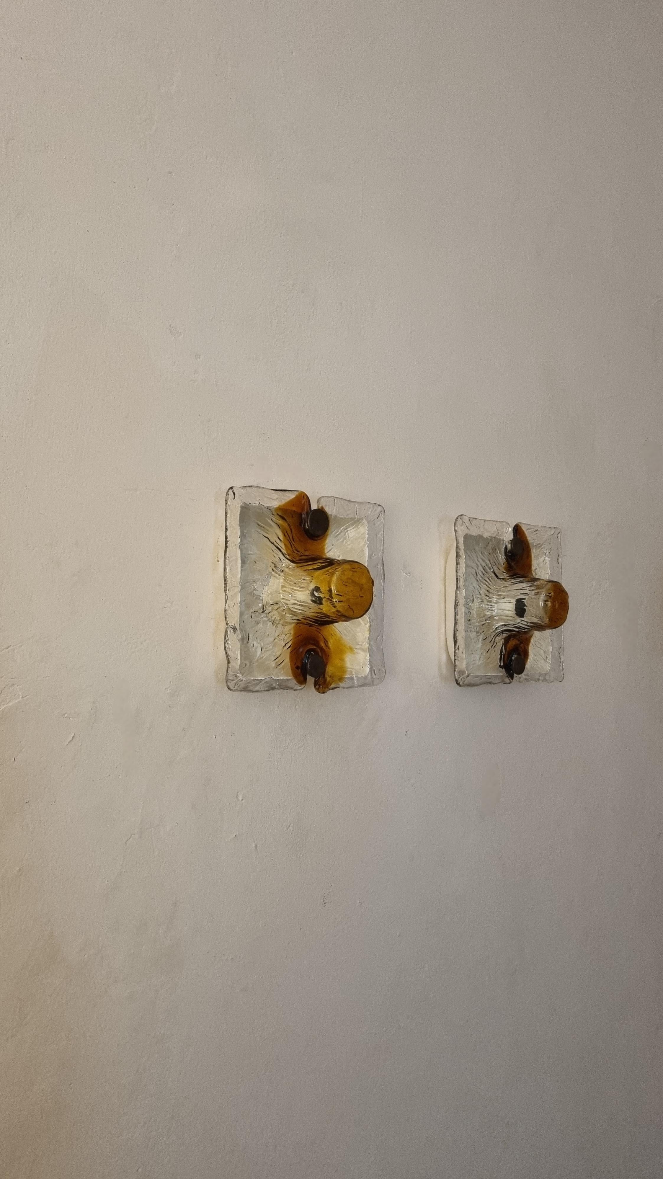 Quilt wall sconces designed by Toni Zuccheri for Venini 1970 in vendita 2