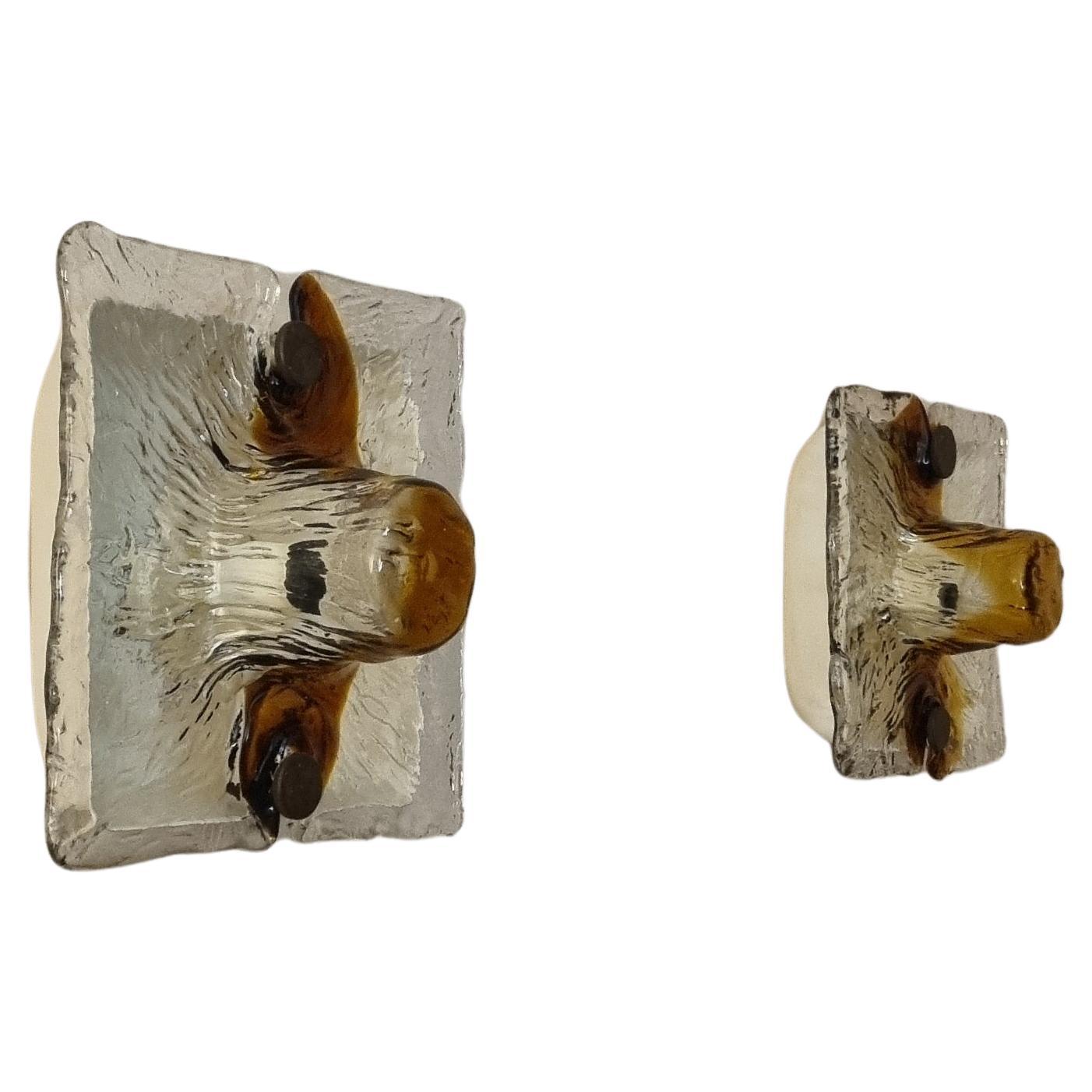 Quilt wall sconces designed by Toni Zuccheri for Venini 1970 in vendita