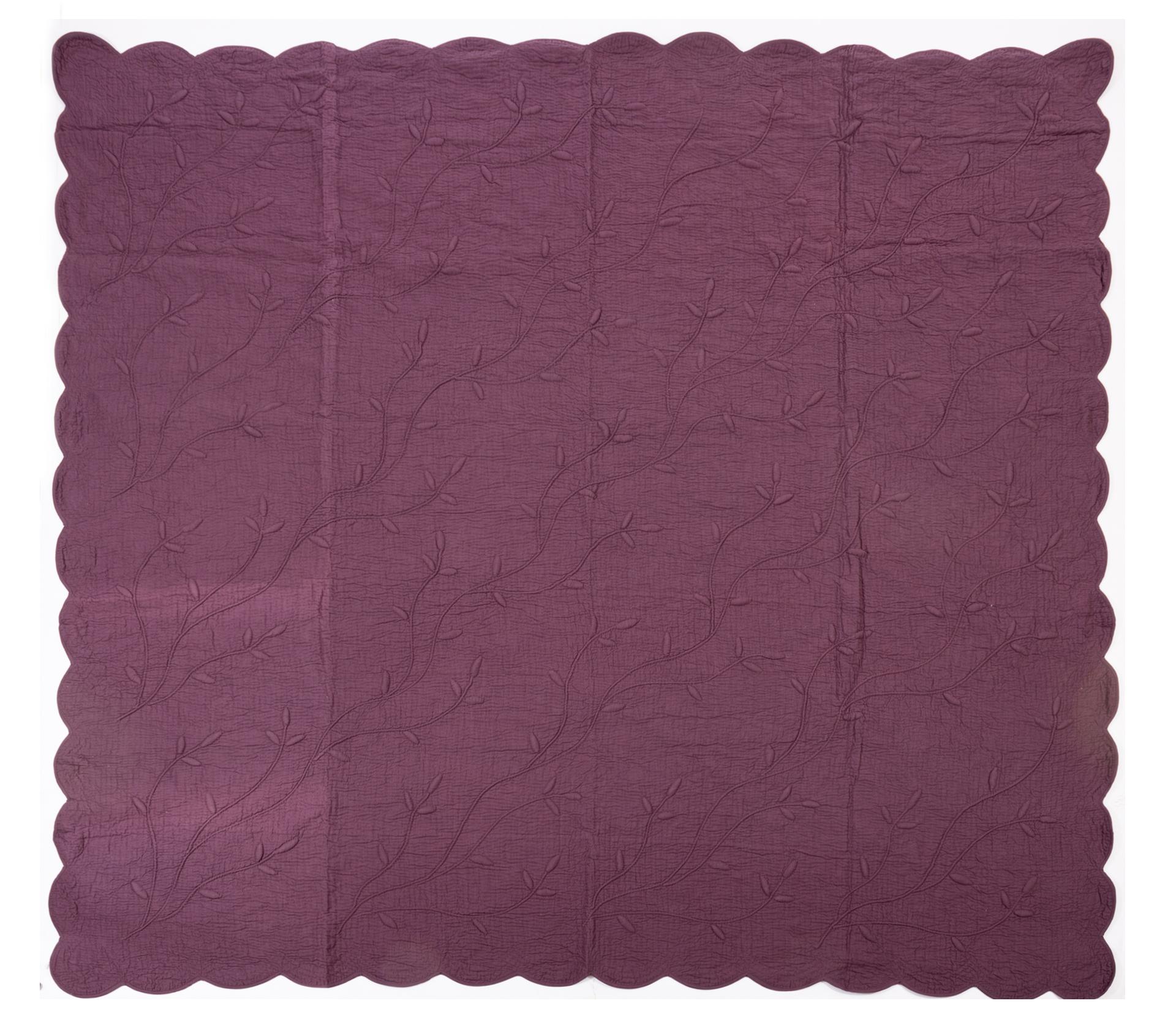 B/2012 -  Quilted cotton for this bedspread in violet colour by Vivaraise in France. 
Tactile materiality, softness and craftsmanship give the home the sense and pleasure of what is handmade.
It's new, never used.