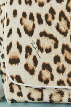 Quilted cotton jersey messenger bag with animal print ROBERTO CAVALLI New