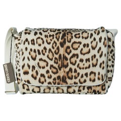Sac messager en jersey de coton matelassé à imprimé animalier ROBERTO CAVALLI New