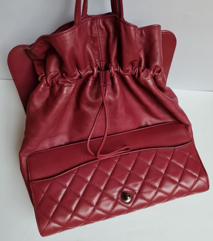 Chanel Quilted Drawstring Shopping Jumbo Flap Bag 3