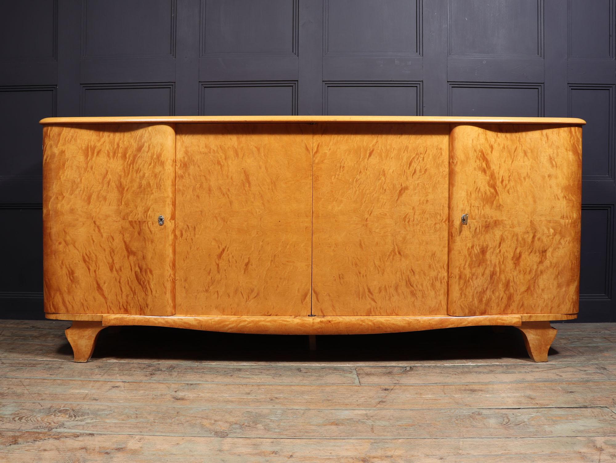 Art Deco Quilted Maple Sideboard, circa 1940