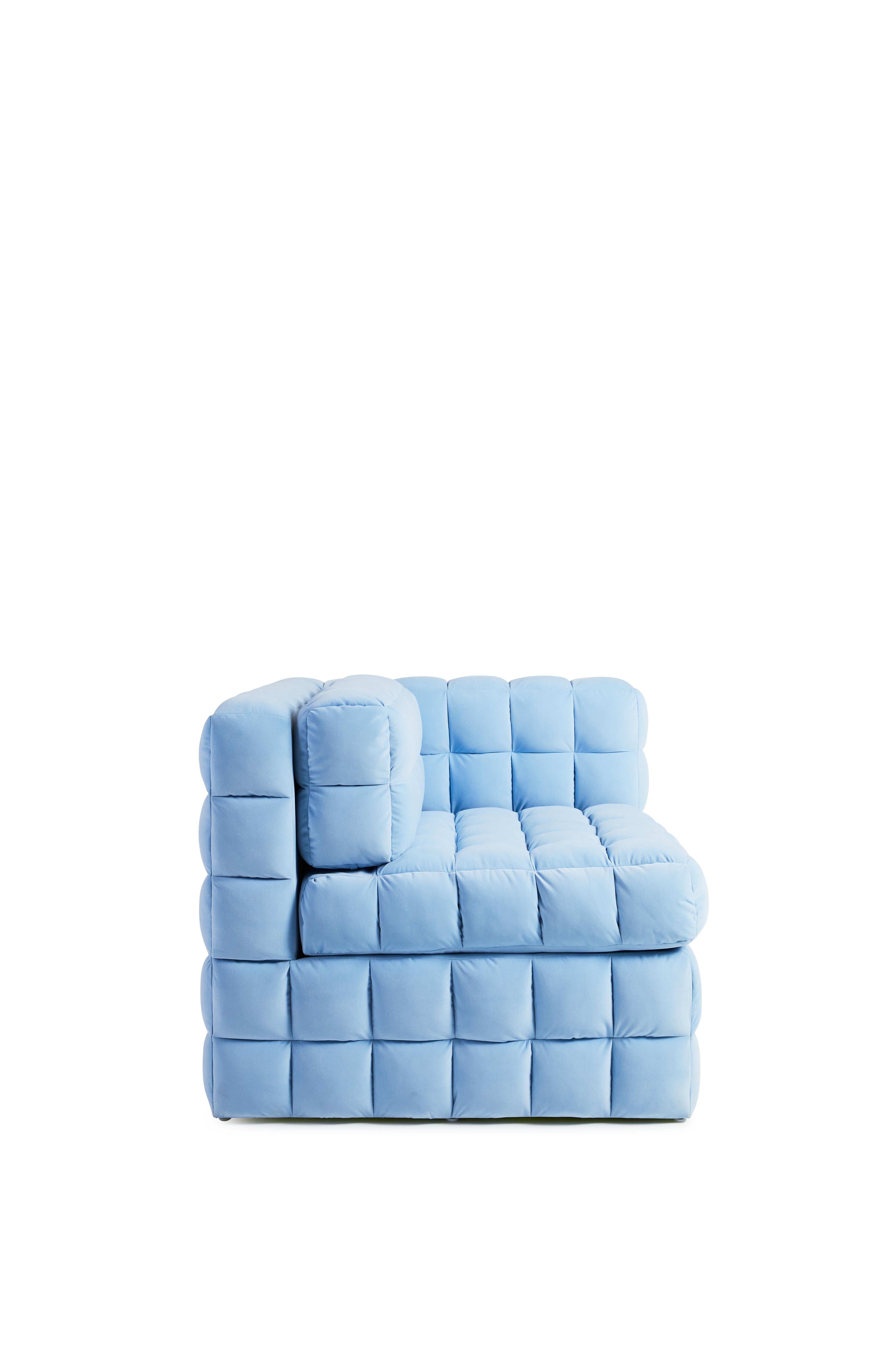Hand-Crafted Quilted, Modular Lounge Chair  For Sale