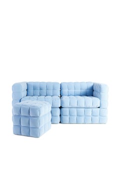 Quilted, Modular Sofa with Ottoman