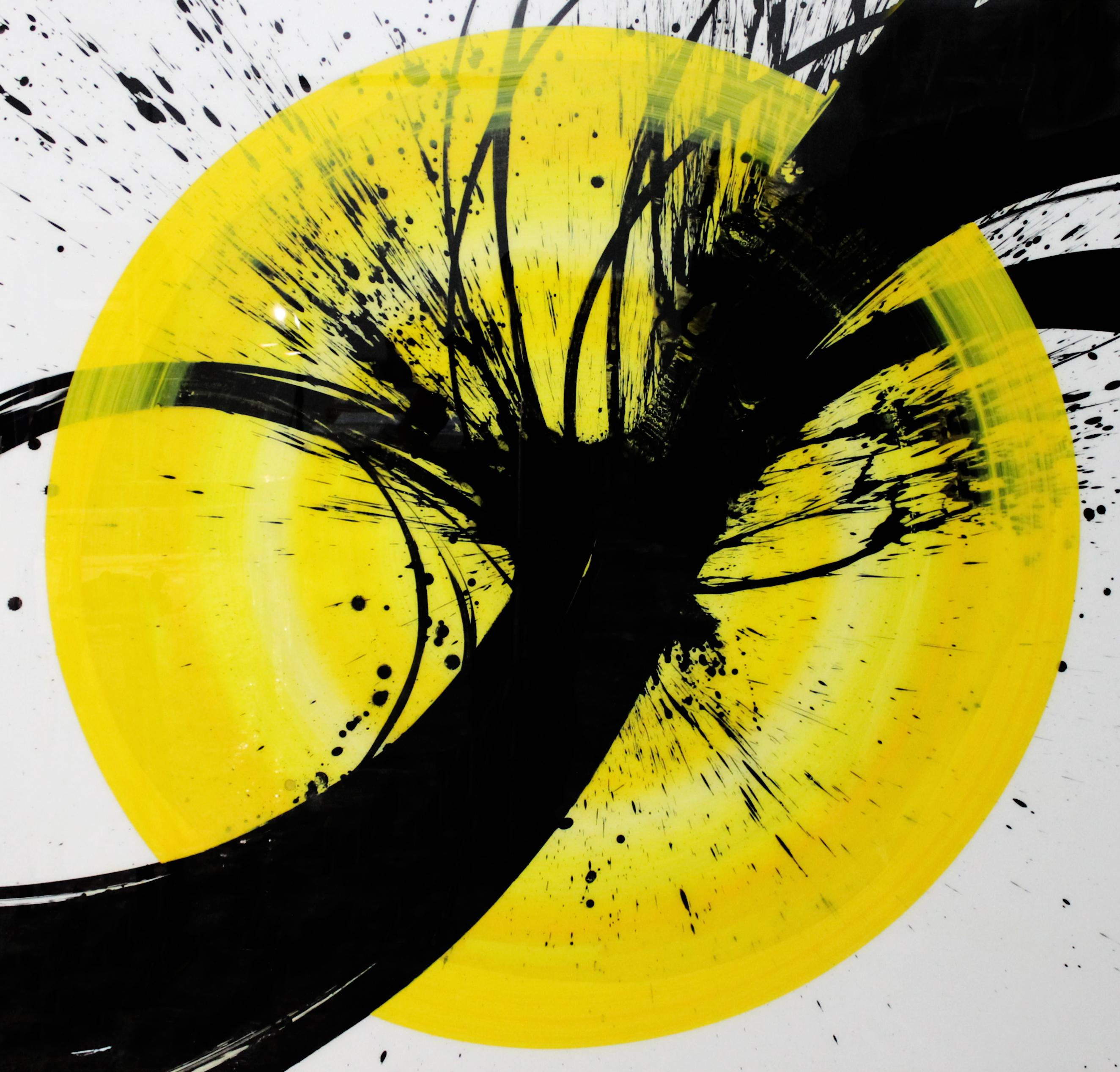 Quim Bove Abstract Painting - "Yellow Moon"