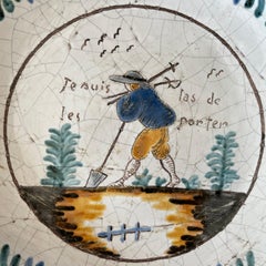 Quimper French Blue and White Plate