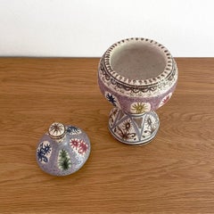 Quimper French Ceramic Earthenware Vessel with Lid