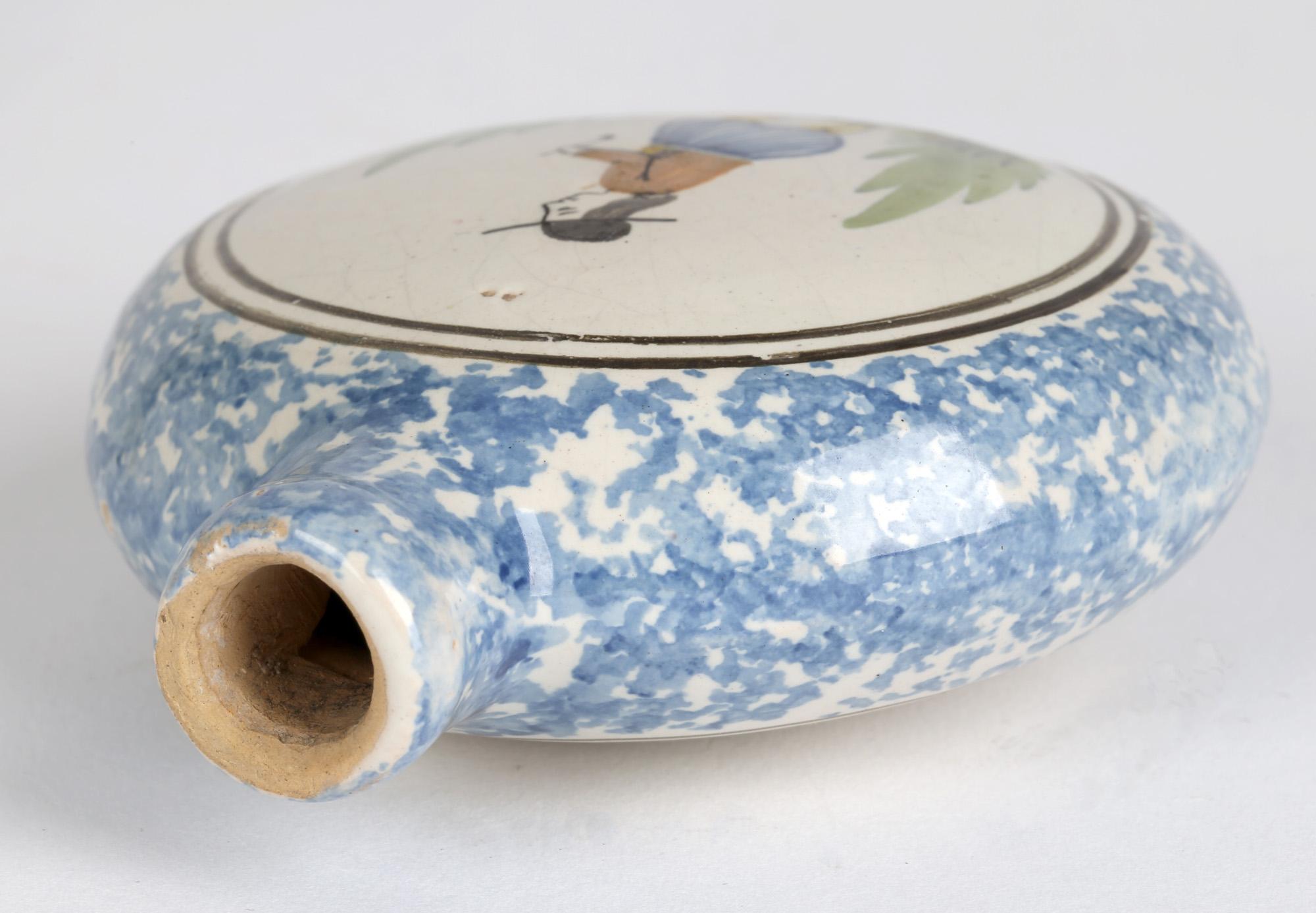 Frasco de Quimper Faience Pottery francés pintado a mano Hecho a mano en venta