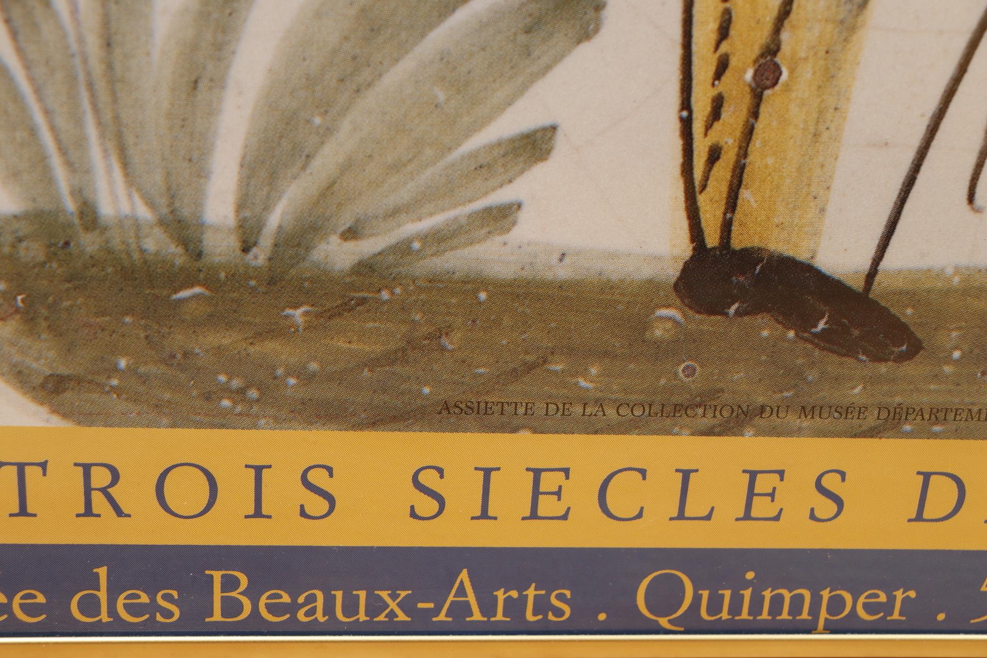 Quimper Trois Siecles Des Faïence Framed Exhibition Poster In Good Condition In Bradenton, FL