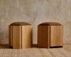 QUIN Solid Wood & Upholstery Stool by Gregory Beson