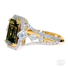 Quinn, Australian Green Sapphire and Diamond Dress Ring