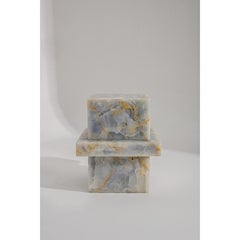 Minimalist Quinn Blue Onyx Side Table by RAFFINATO