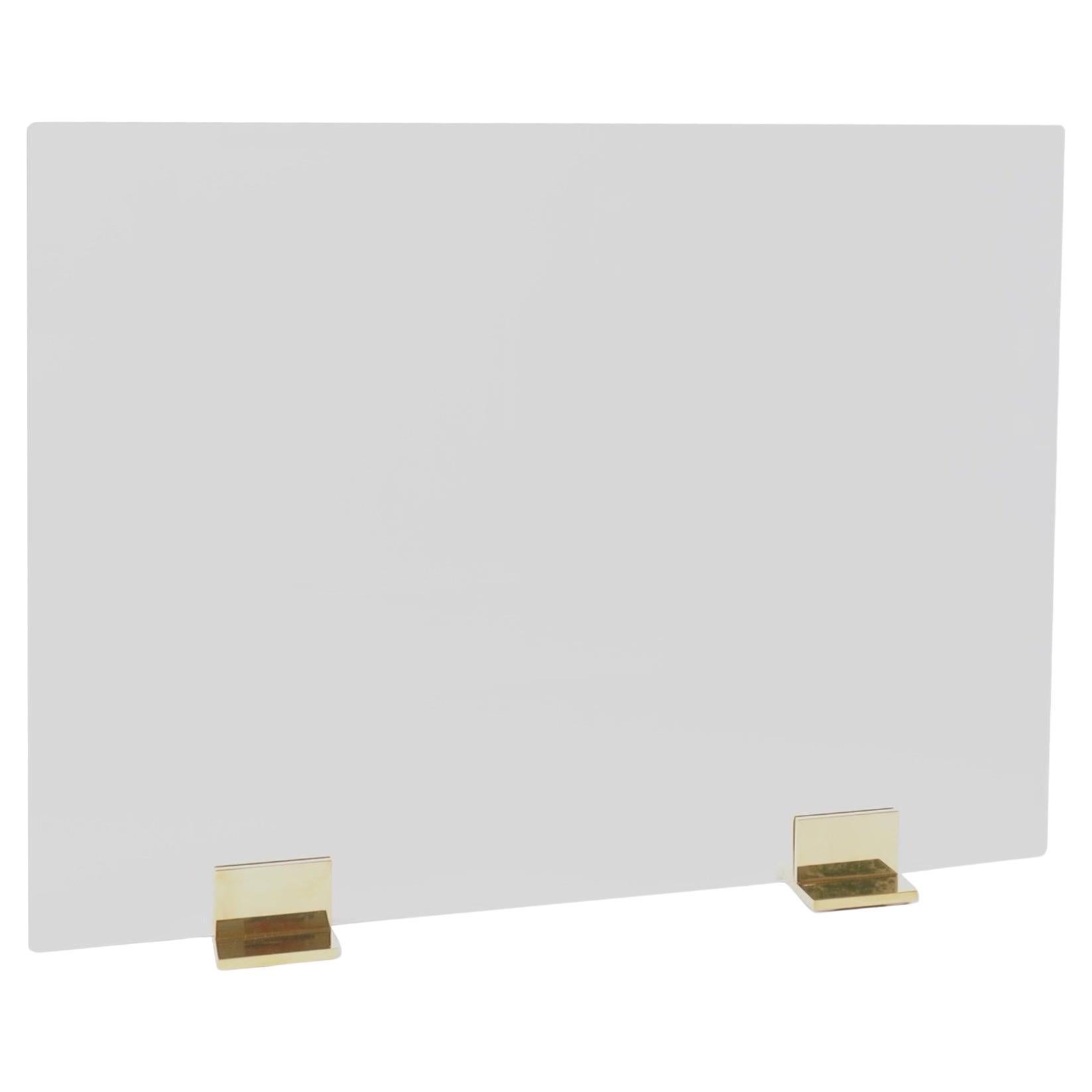 Quinn Glass Fireplace Screen, Ready To Ship For Sale