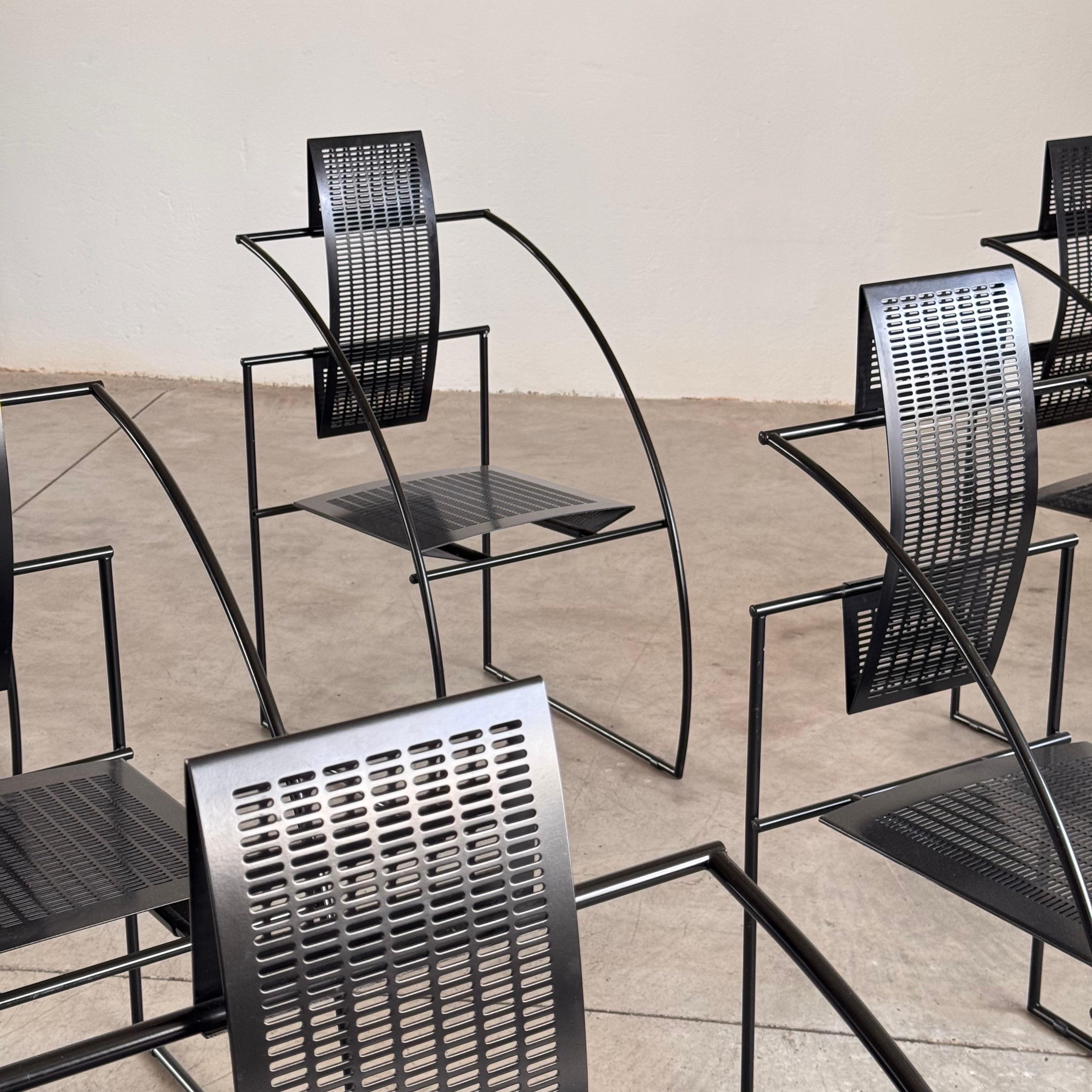 Quinta 605 Postmoderne Sessel von Mario Botta für Alias, Italien, 6er-Set, Quinta (Stahl) im Angebot