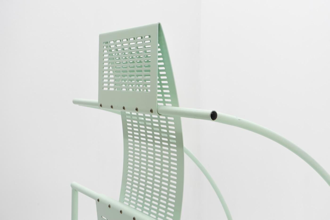 Mint Green Quinta Chairs by Mario Botta for Alias, 1980s 3