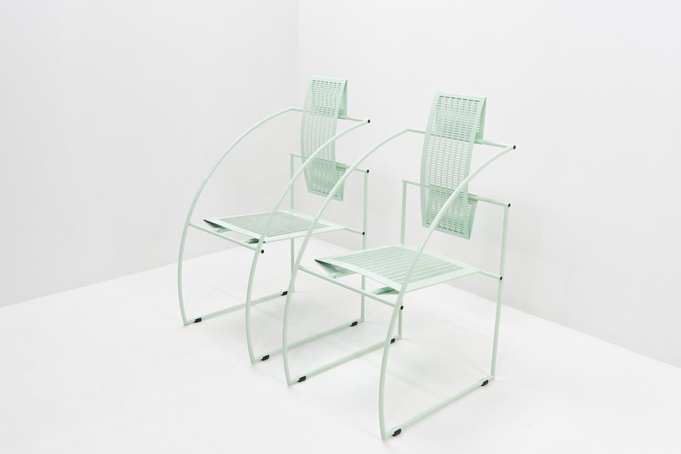 Swiss Mint Green Quinta Chairs by Mario Botta for Alias, 1980s