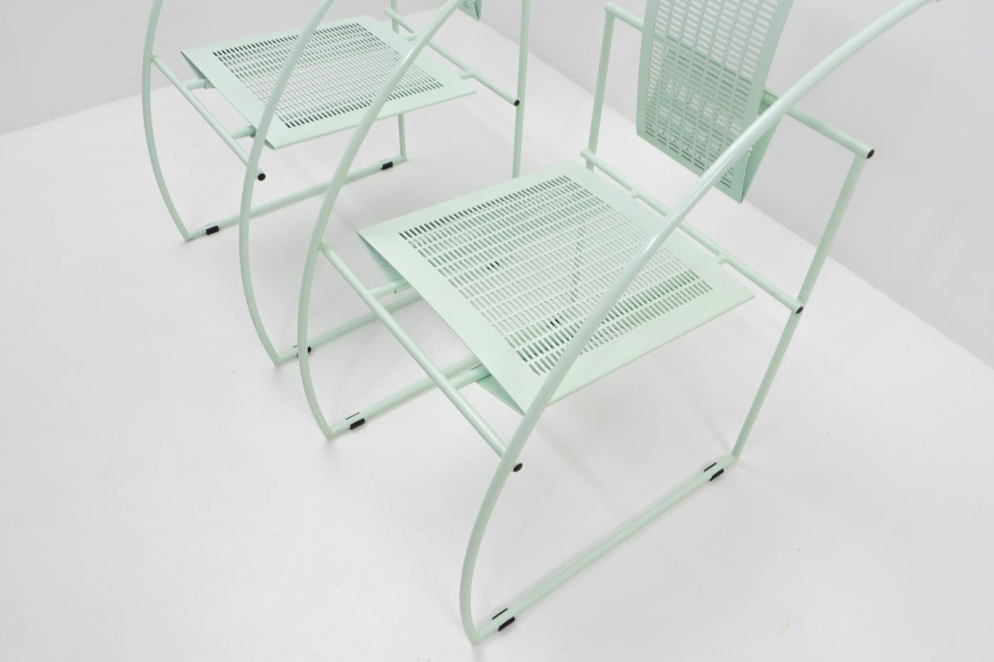 Late 20th Century Mint Green Quinta Chairs by Mario Botta for Alias, 1980s For Sale