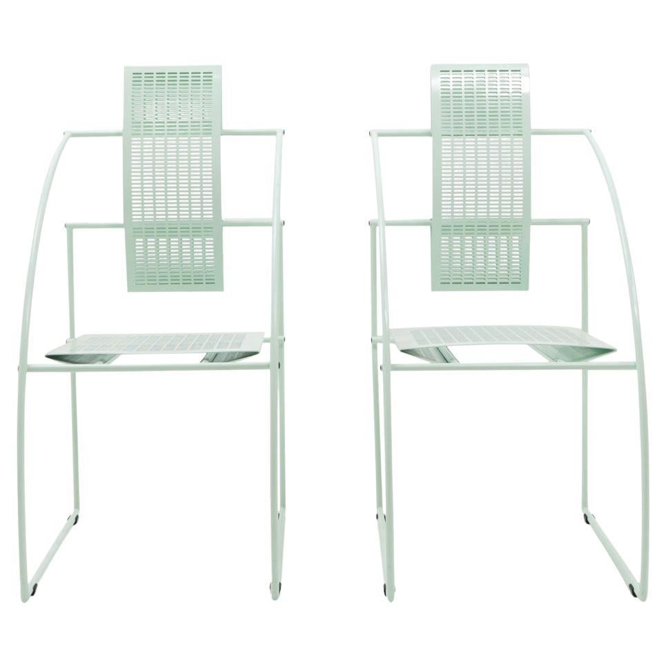Mint Green Quinta Chairs by Mario Botta for Alias, 1980s For Sale