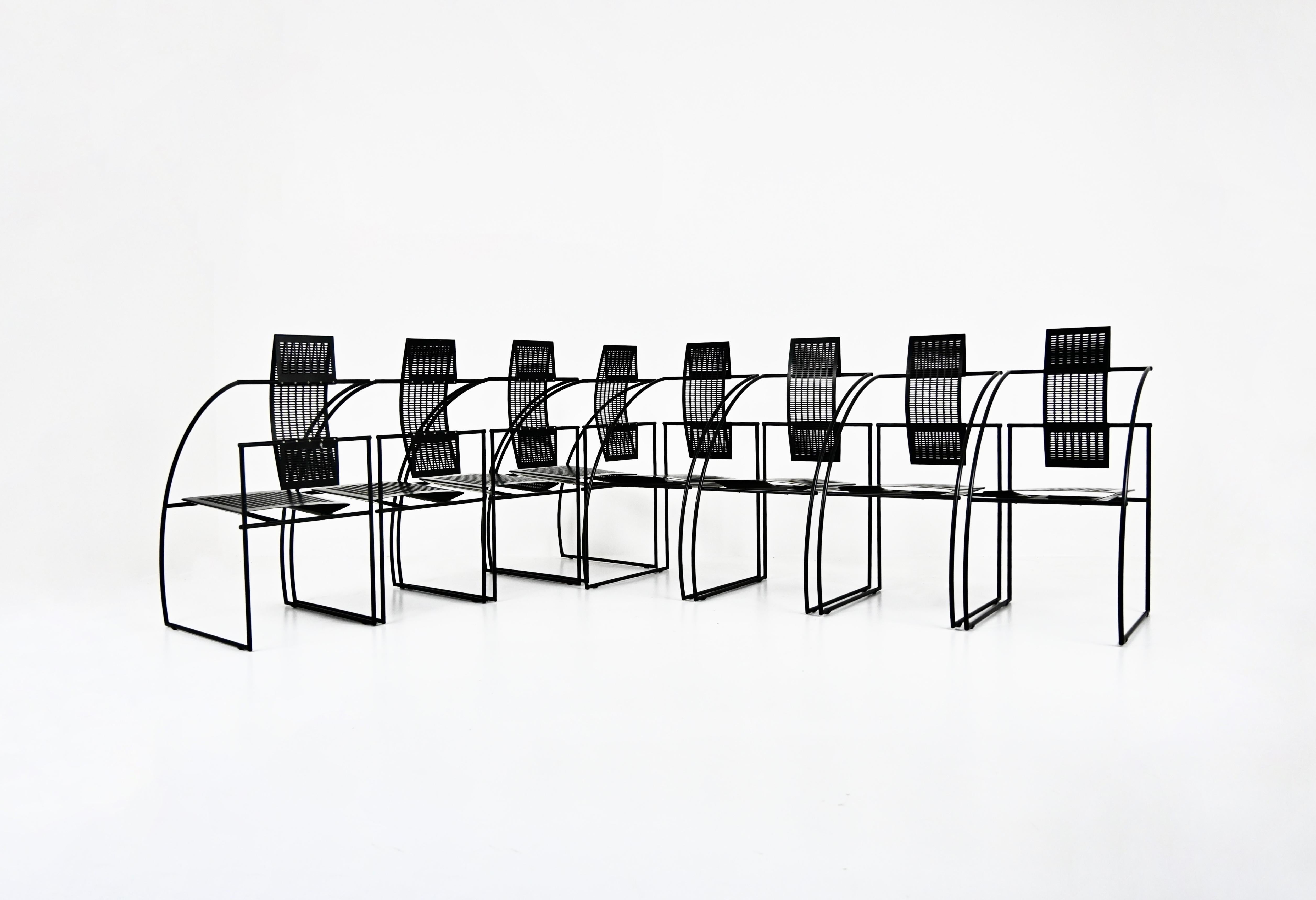 Esszimmerstühle „Quinta“ von Mario Botta für Alias, 1980er Jahre, 8er-Set, Set (Moderne der Mitte des Jahrhunderts) im Angebot