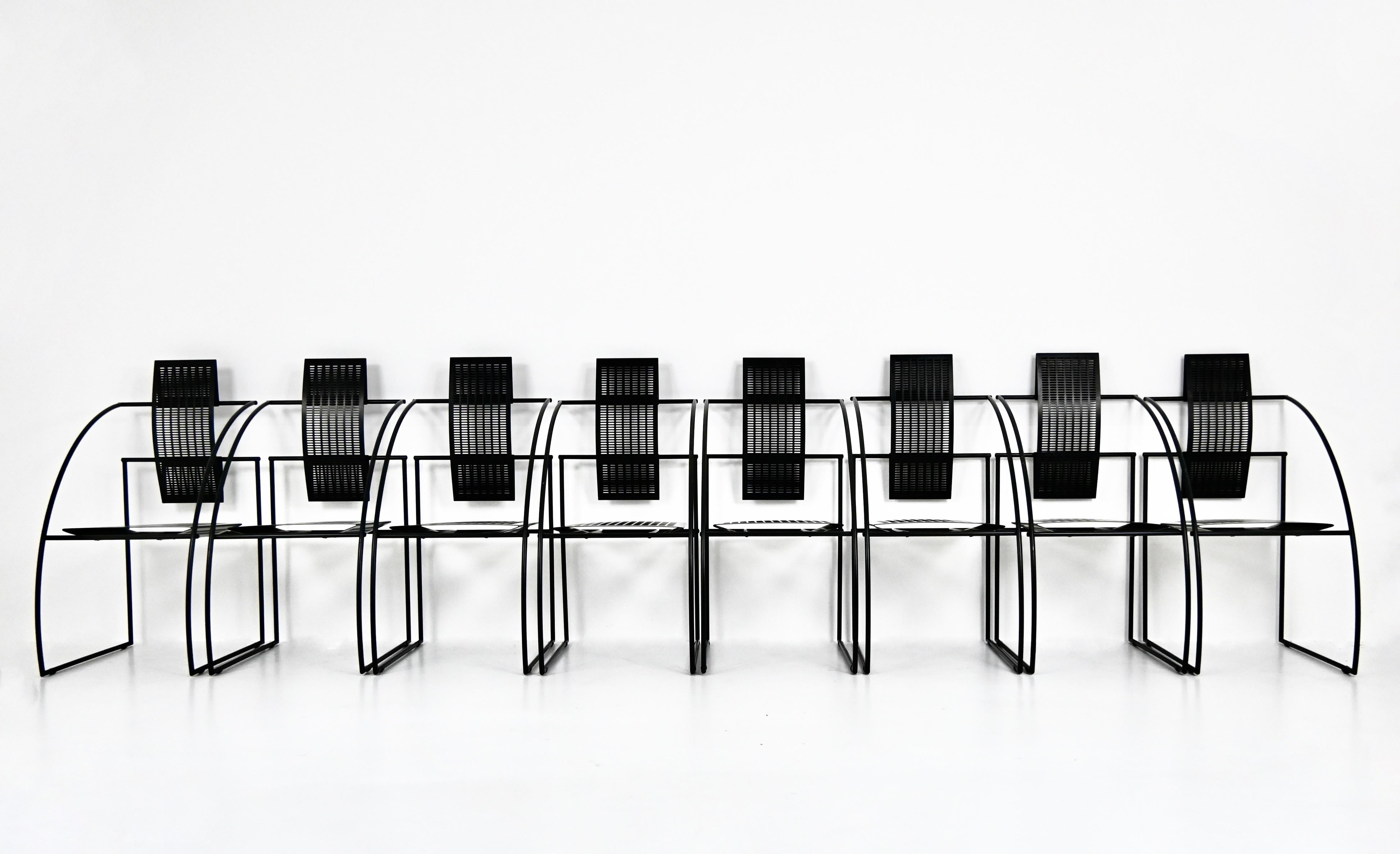 Esszimmerstühle „Quinta“ von Mario Botta für Alias, 1980er Jahre, 8er-Set, Set (Italienisch) im Angebot