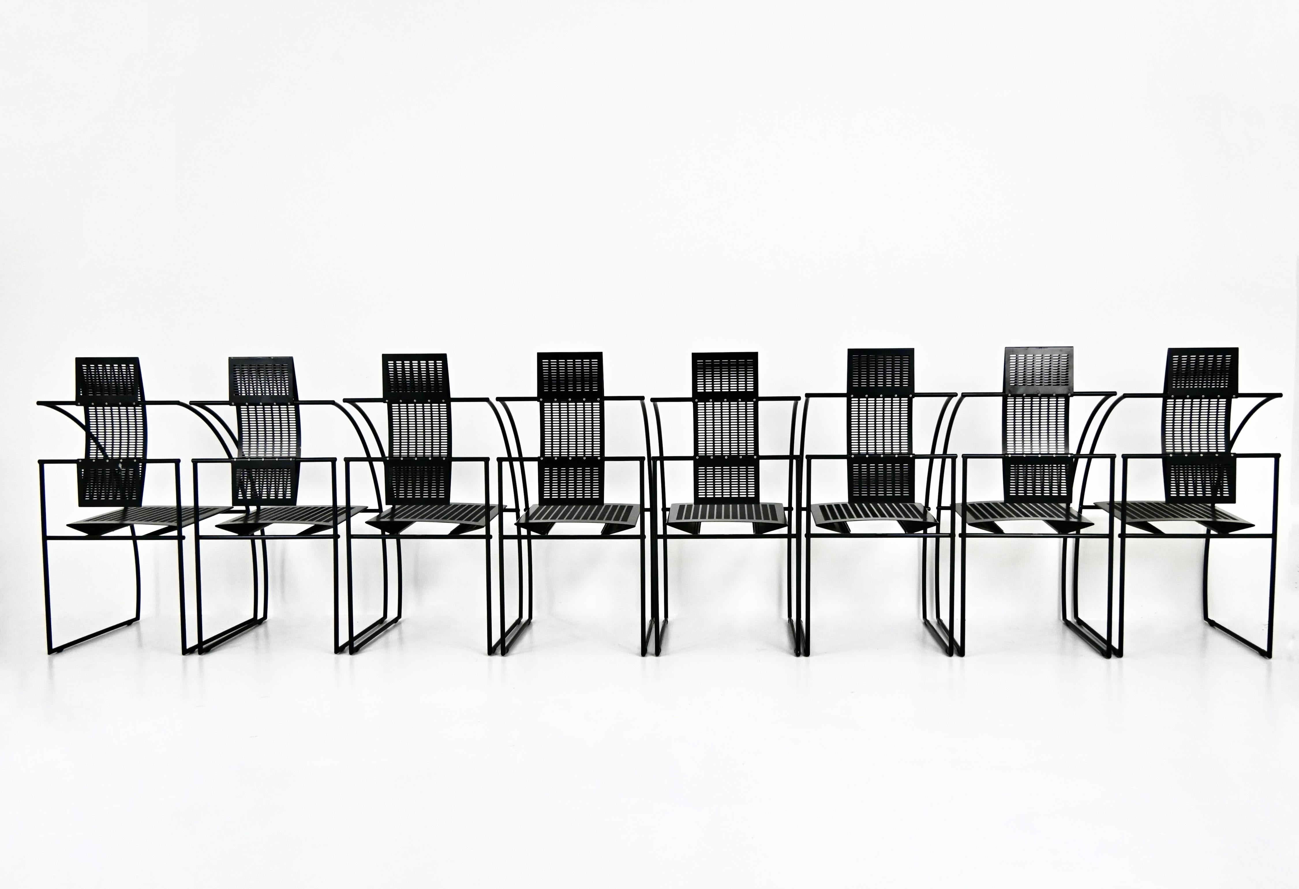 Esszimmerstühle „Quinta“ von Mario Botta für Alias, 1980er Jahre, 8er-Set, Set (Ende des 20. Jahrhunderts) im Angebot