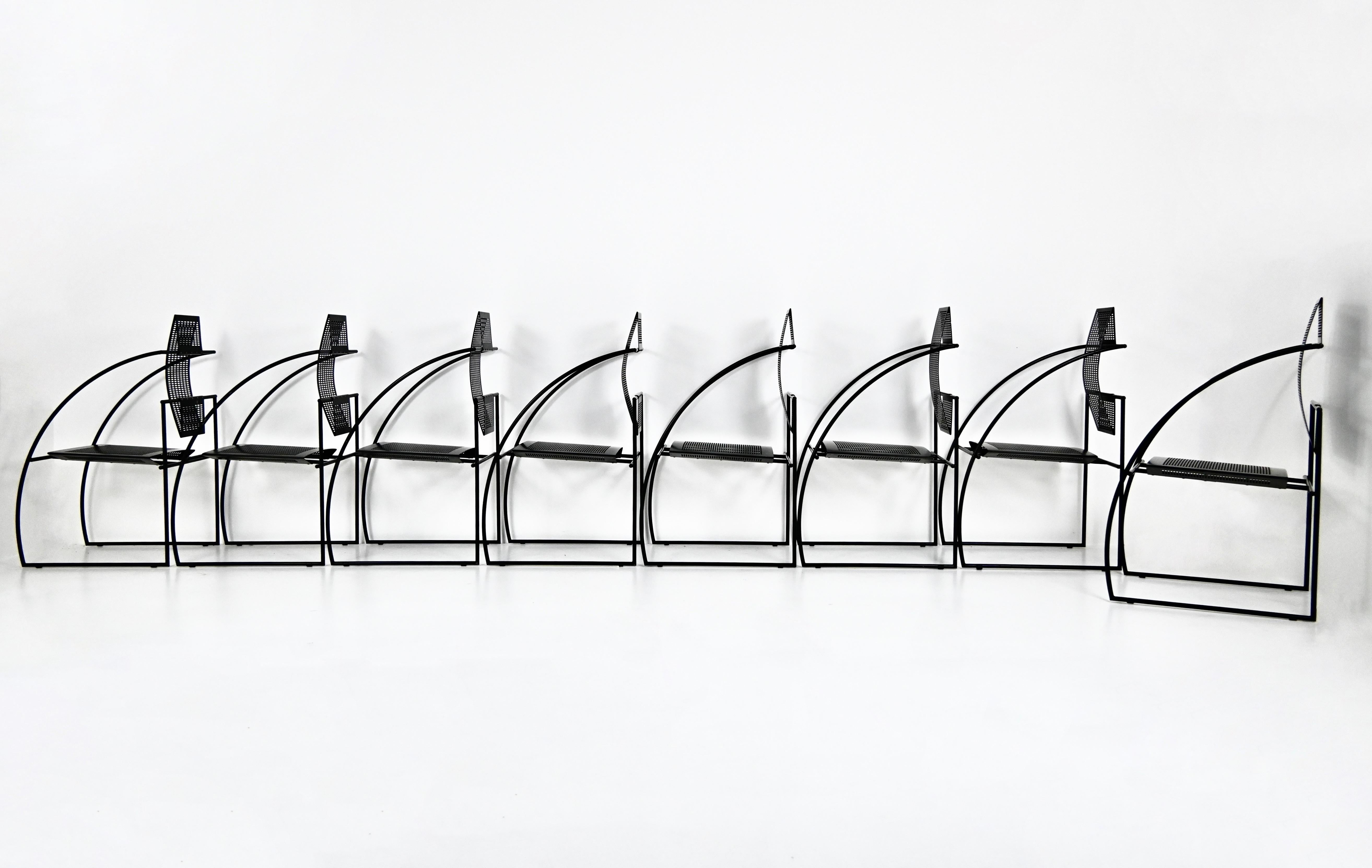 Esszimmerstühle „Quinta“ von Mario Botta für Alias, 1980er Jahre, 8er-Set, Set (Metall) im Angebot