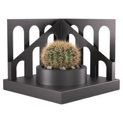 Quinta n.2_Charcoal Grey Painted Metal Succulent Plant Vase