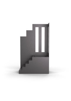 Quinta n.3_ Anthrazitgraue, lackierte Pflanzenvase aus Metall, Quinta