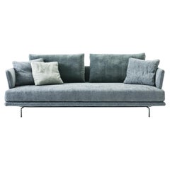Quinta Strada 2-Seat Large Sofa in Clean Grey Upholstery by Sergio Bicego