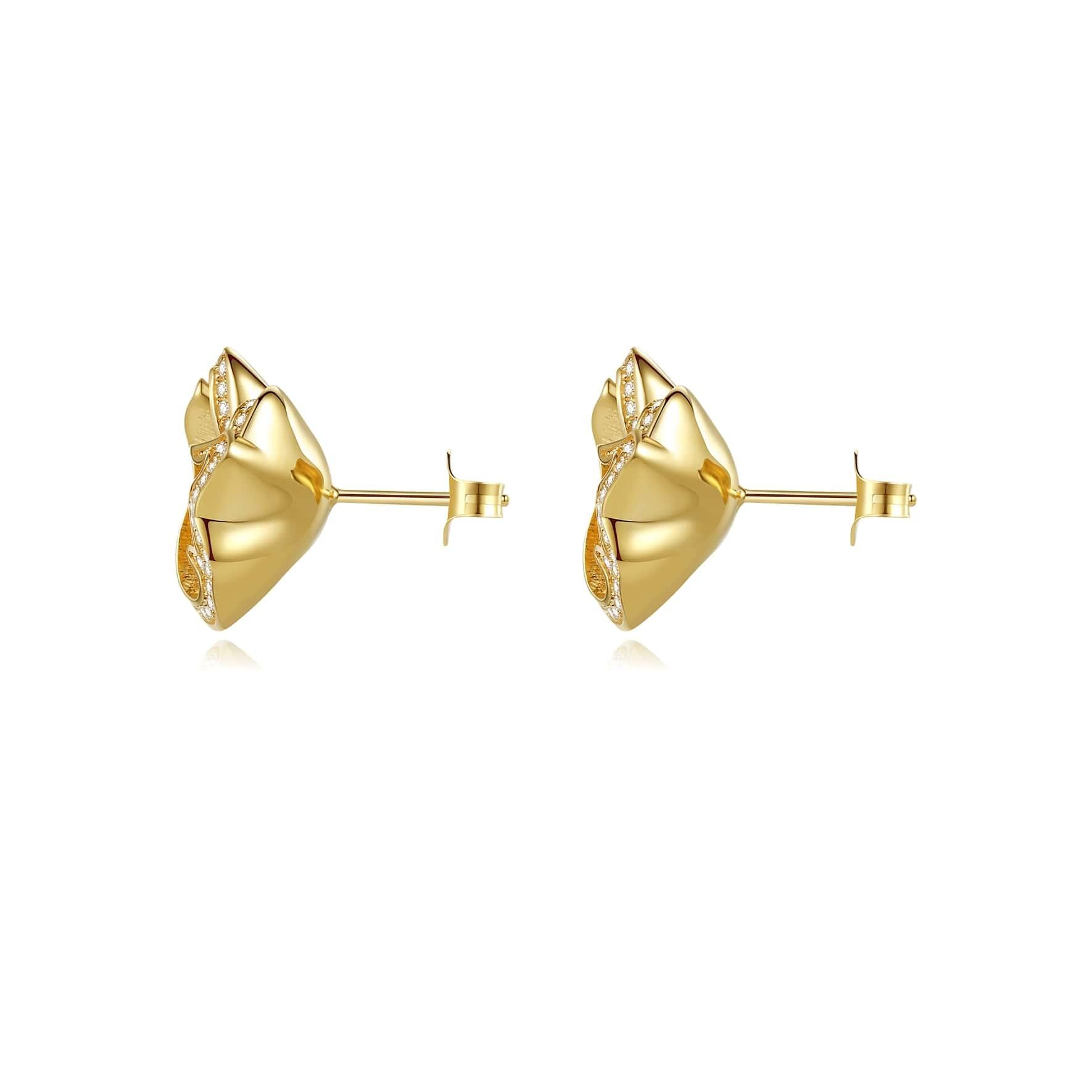 Quintessence Gold Small Flower Ear Stud In New Condition For Sale In London, GB