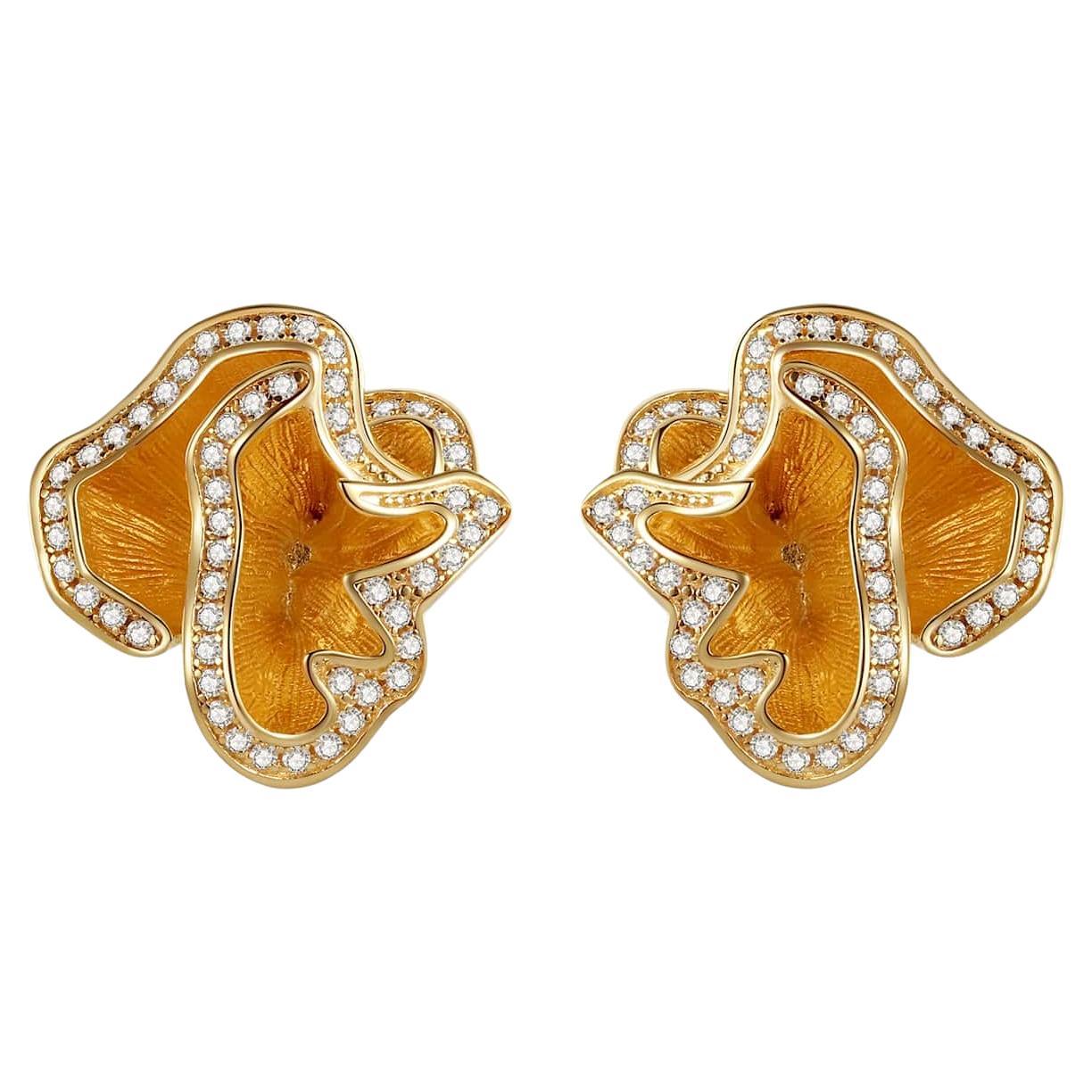 Quintessence Gold Small Flower Ear Stud For Sale
