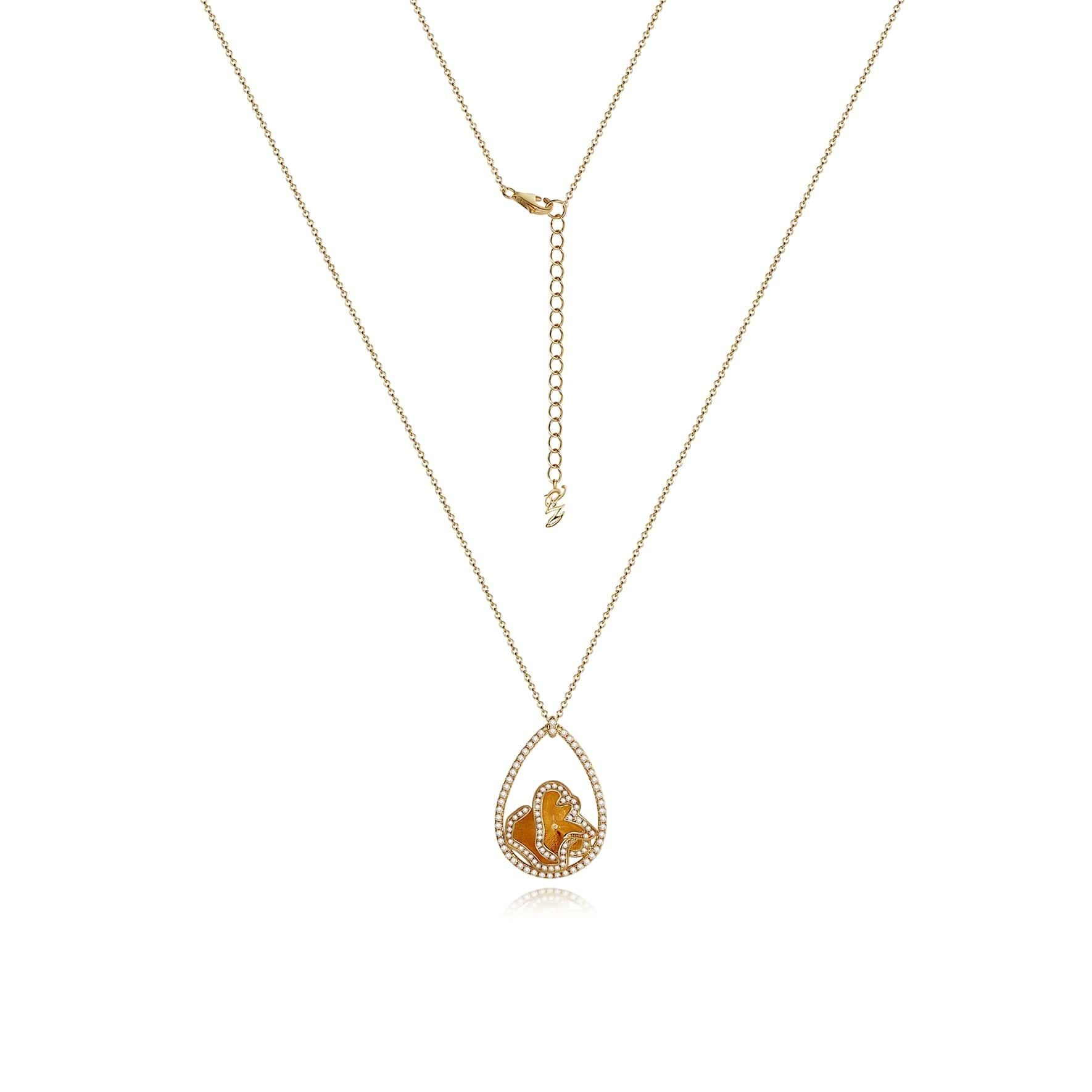 Brilliant Cut Quintessence Pearl with Flower Basket Necklace For Sale